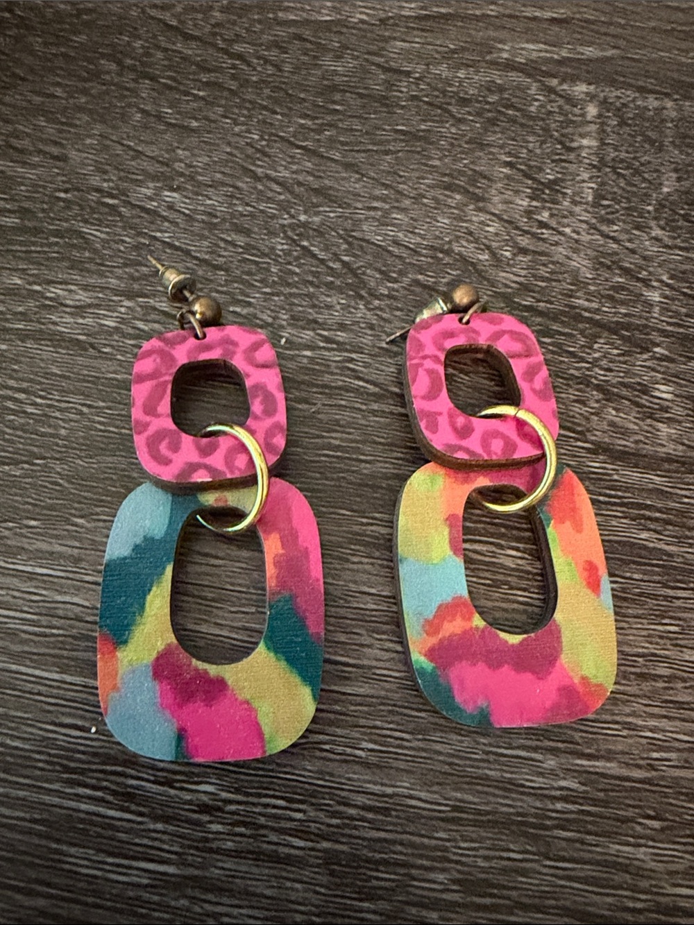 Colorful Pink Multicolor Drop Earrings - Women Accessories